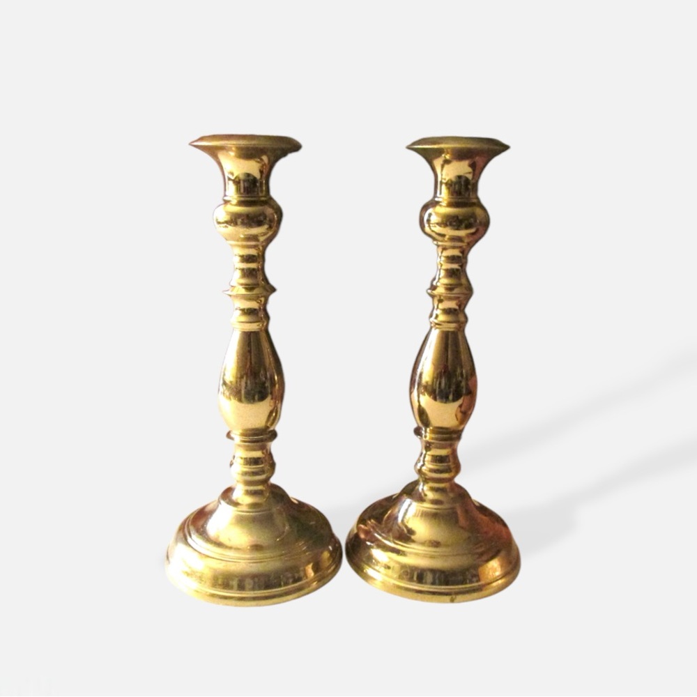 Vintage | Brass Candlesticks – Hollywood Regency Style